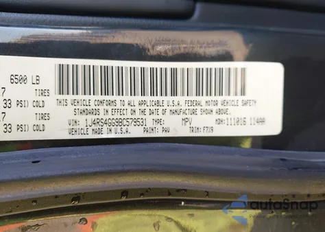 2011 Jeep Grand Cherokee Laredo z USA, uszkodzony, nr VIN 1J4RS4GG9BC579531